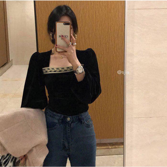 ÁO NHUNG CỔ VIỀN REN | BigBuy360 - bigbuy360.vn