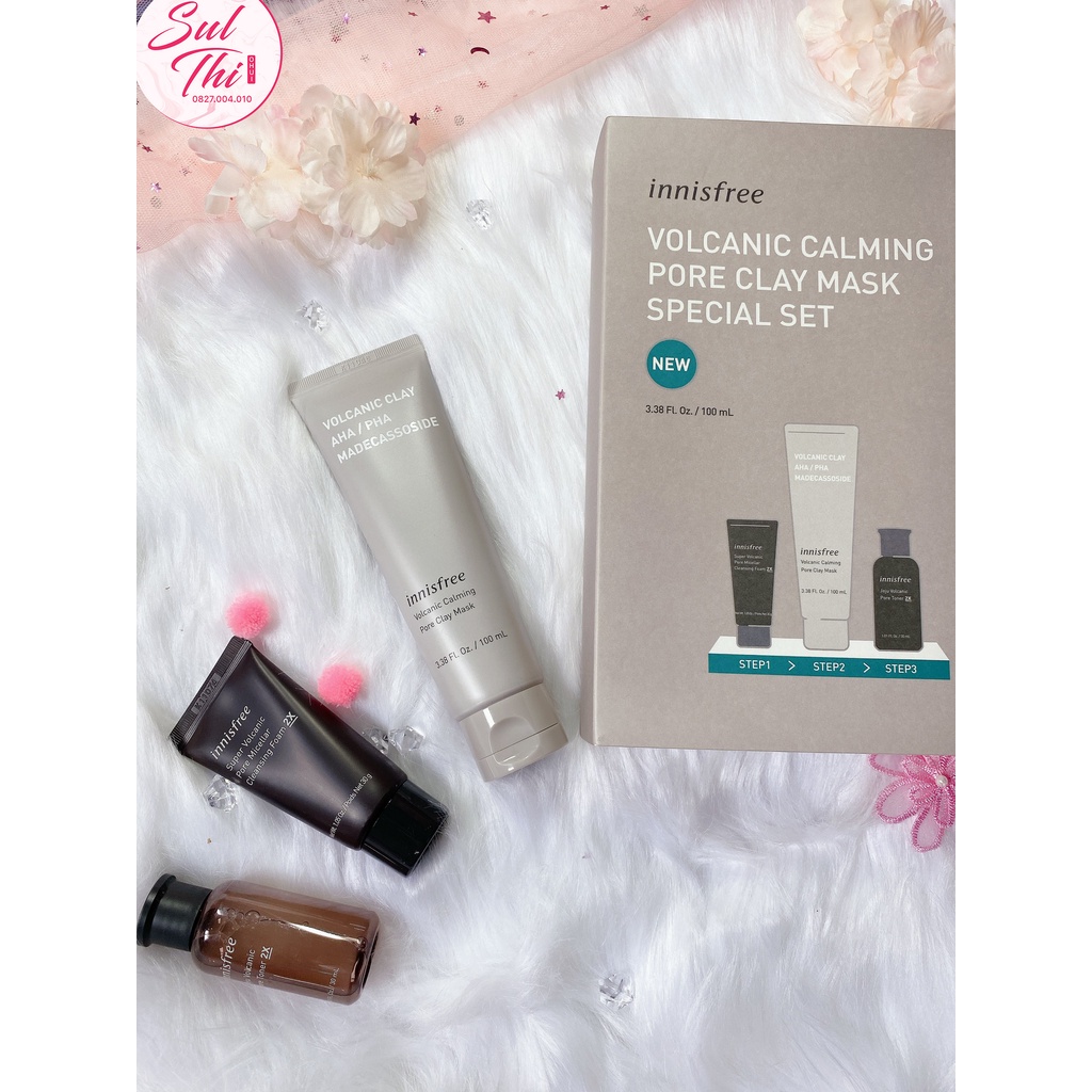 Mặt Nạ Đất Sét Tro Núi Lửa Innisfree Volcanic Calming Pore Clay Mask 100ml