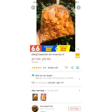 500g Snack, bim bim khoai tây, Toonies vỡ