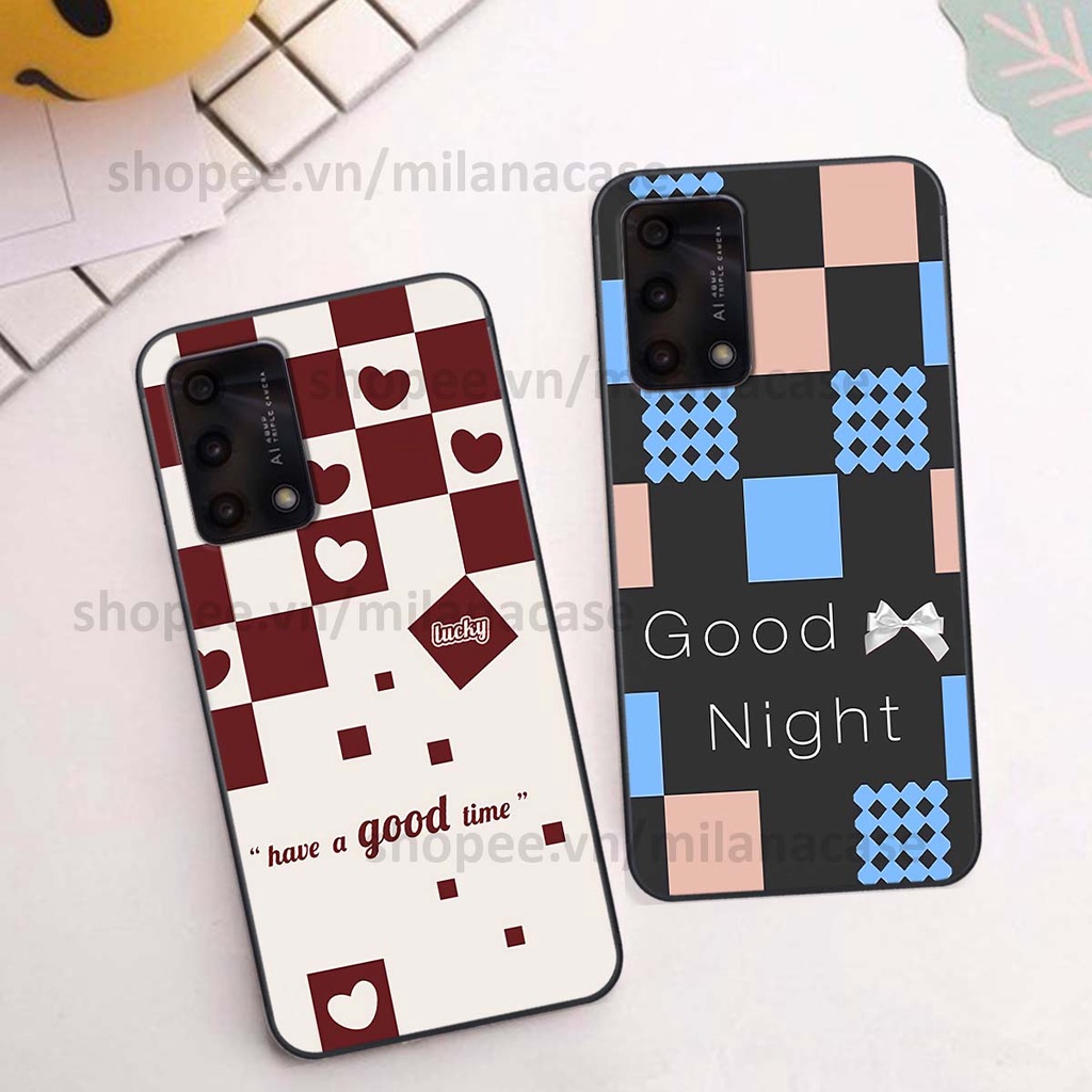 Ốp Oppo A74 / A94 / A95 caro họa tiết nhiều màu sắc siêu đẹp thời trang cá tính