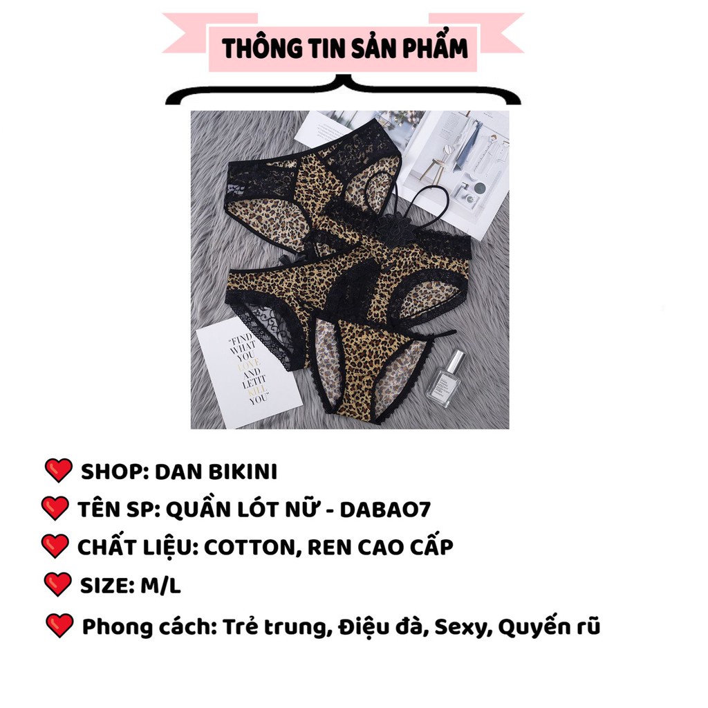 Quần Lót Nữ ❤️FREESHIP❤️ Quần Lót Nữ họa tiết da báo cá tính quyến rũ sexy gợi cảm mã DABAO7