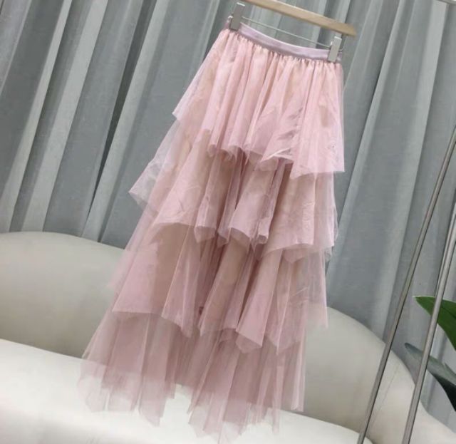 Chân váy lưới 4 tầng qc kèm hình thật