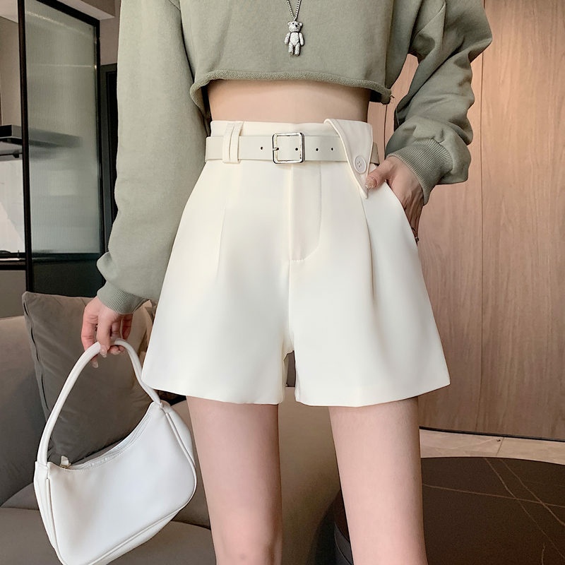 Quần short nữ, quần đùi nữ rộng ngắn cạp cao chất liệu vải tuyết mưa không khăn không xù