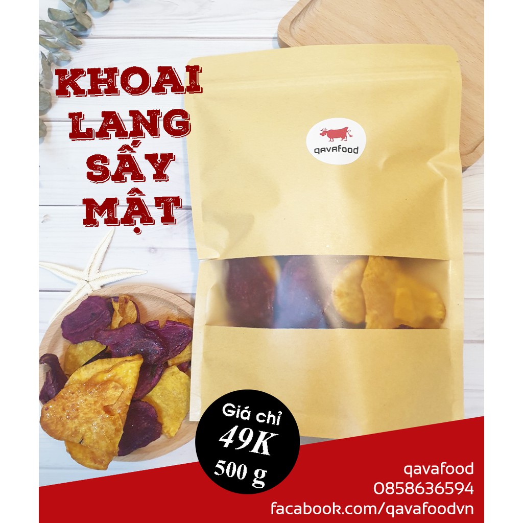 Khoai Lang Sấy Mật Ong Qavafood siêu ngon loại 1 đẳng cấp giòn tan, đậm vị - Chứng nhận vệ sinh ANTP