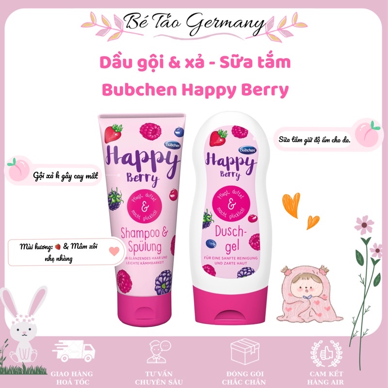 [Hàng Air] Sữa tắm - Gội xả Bubchen Happy berry Đức