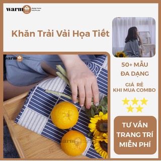 Khăn Trải Bàn Vải Bố Canvas Decor Họa Tiết  Vintage Hàn Quốc