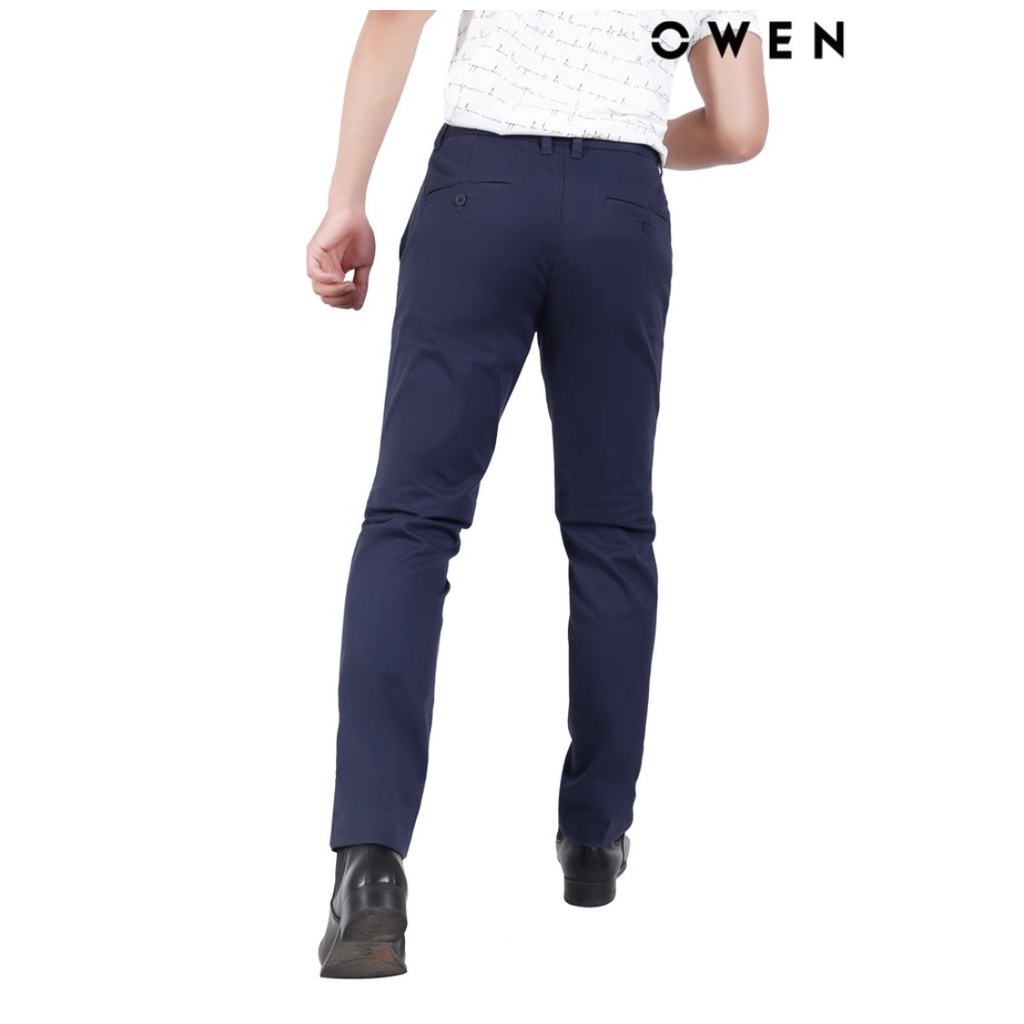 OWEN - Quần kaki nam Owen chất thô giấy mềm mại co dãn màu xanh navy 22370