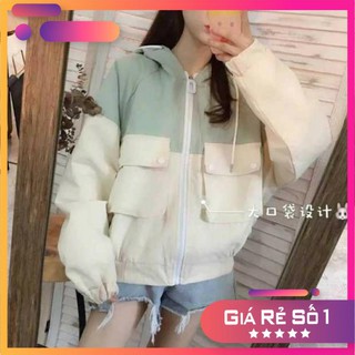 áo khoác kaki tai gấu nắp túi 1 lớp áo chống nắng nữ siêu tiện lợi.AK10