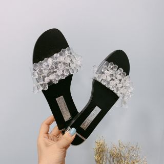 H(ẢNH THẬT) Dép Lê Nữ Zara Đá Pha Lê Quai Ngang Hàng Rẻ Đẹp No Box