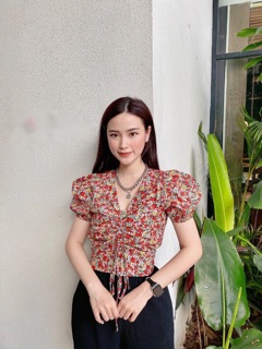 Áo hoa rúm ngực