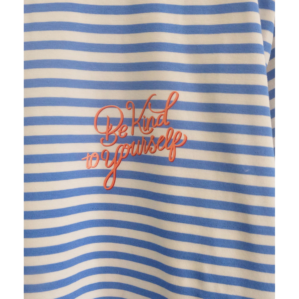 BLEUBIRD Áo phông kẻ ngang in chữ STRIPE TEE