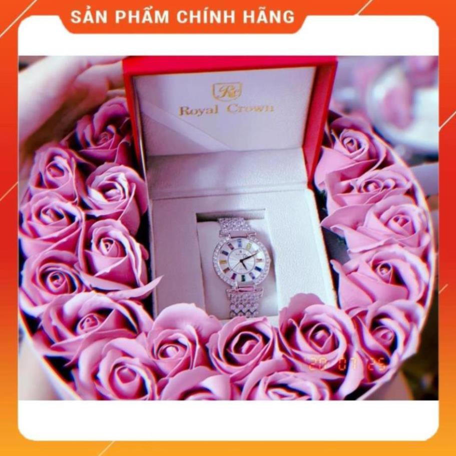 Đồng hồ nữ hot Trend dây kim loại RYO đính đá siêu đẹp