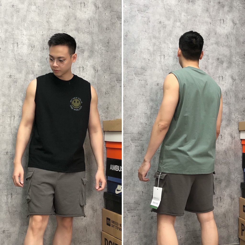 Áo tanktop gym nam cao cấp bigsize áo sát nách thể thao nam chất cotton SNTQ 320