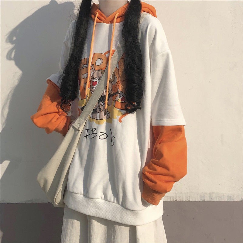 Áo Hoodie Dáng Rộng Lót Nhung Phong Cách Tfboys Cá Tính