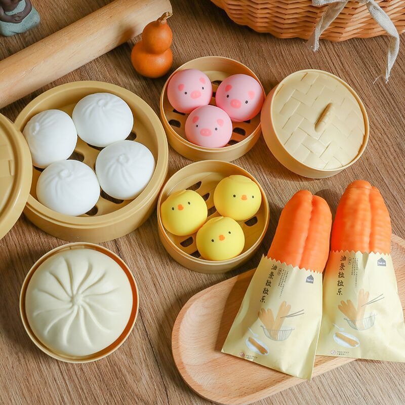 Squishy Mochi dễ thương,mềm bánh bao chân thực mềm mịn giảm stress co dãn đàn hồi ngộ nghĩnh giải tỏa căng thẳng
