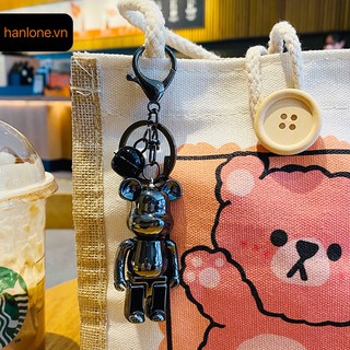 Móc chìa khóa hình Be@rbrick mini mạ màu gradient độc đáo