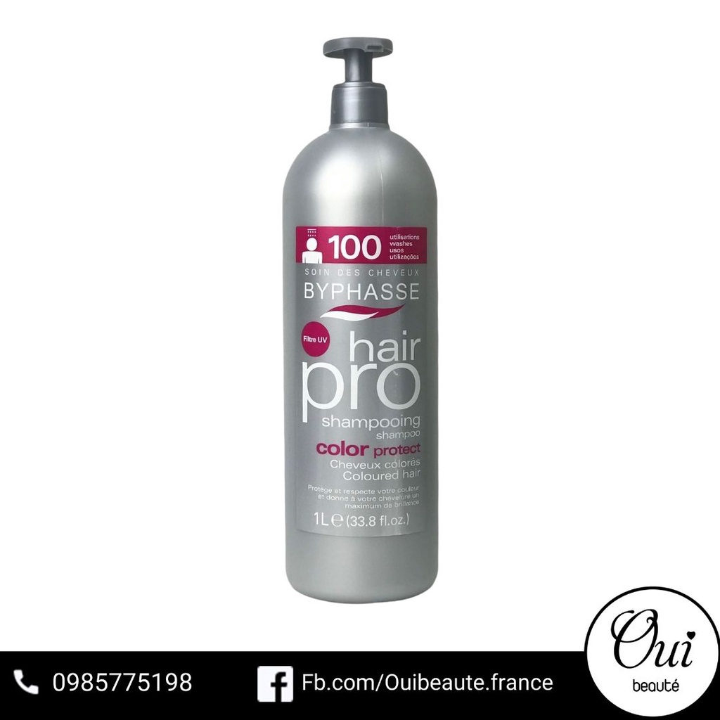 Dầu gội dành cho tóc nhuộm Byphasse Soin Des Cheveux Hair Pro Shampooing Color Protect 1000ml Ouibeaute