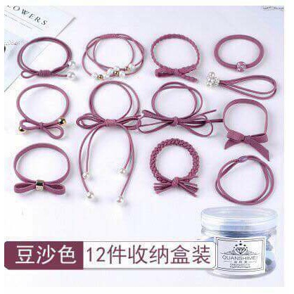 ⛔FREESHIIP⛔ Hộp 12 chun buộc tóc nữ (LOẠI NGƯỜI LỚN)