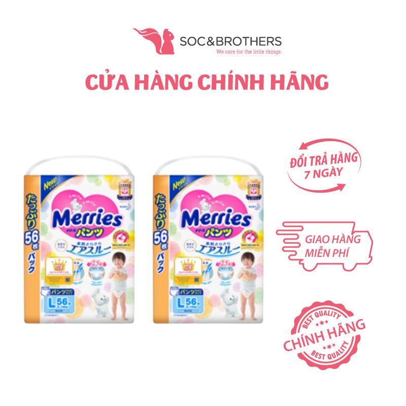 Bỉm quần Merries Jumbo size L56