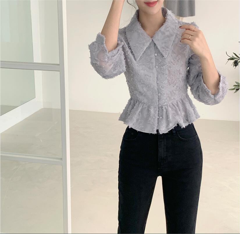 Áo chiffon SUXI dài tay thời trang cho nữ