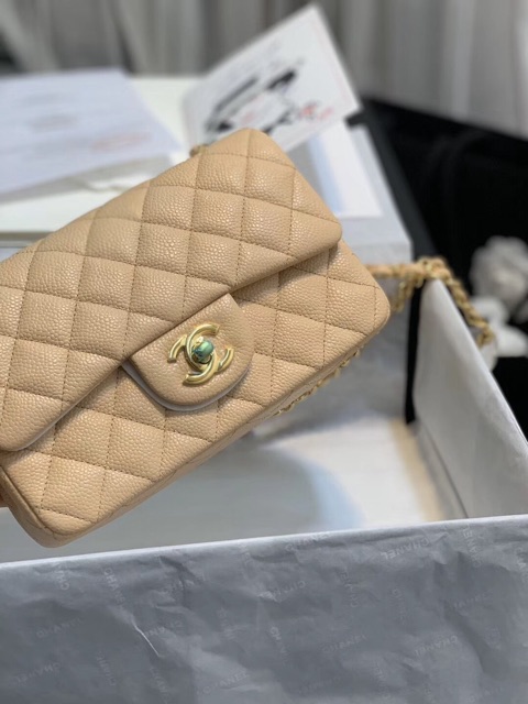 Túi Classic 20 siêu cấp màu nude