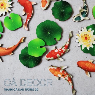 Set Lục, Cửu Ngư DeCor Dán Tường Bằng Fomex Sang Trọng