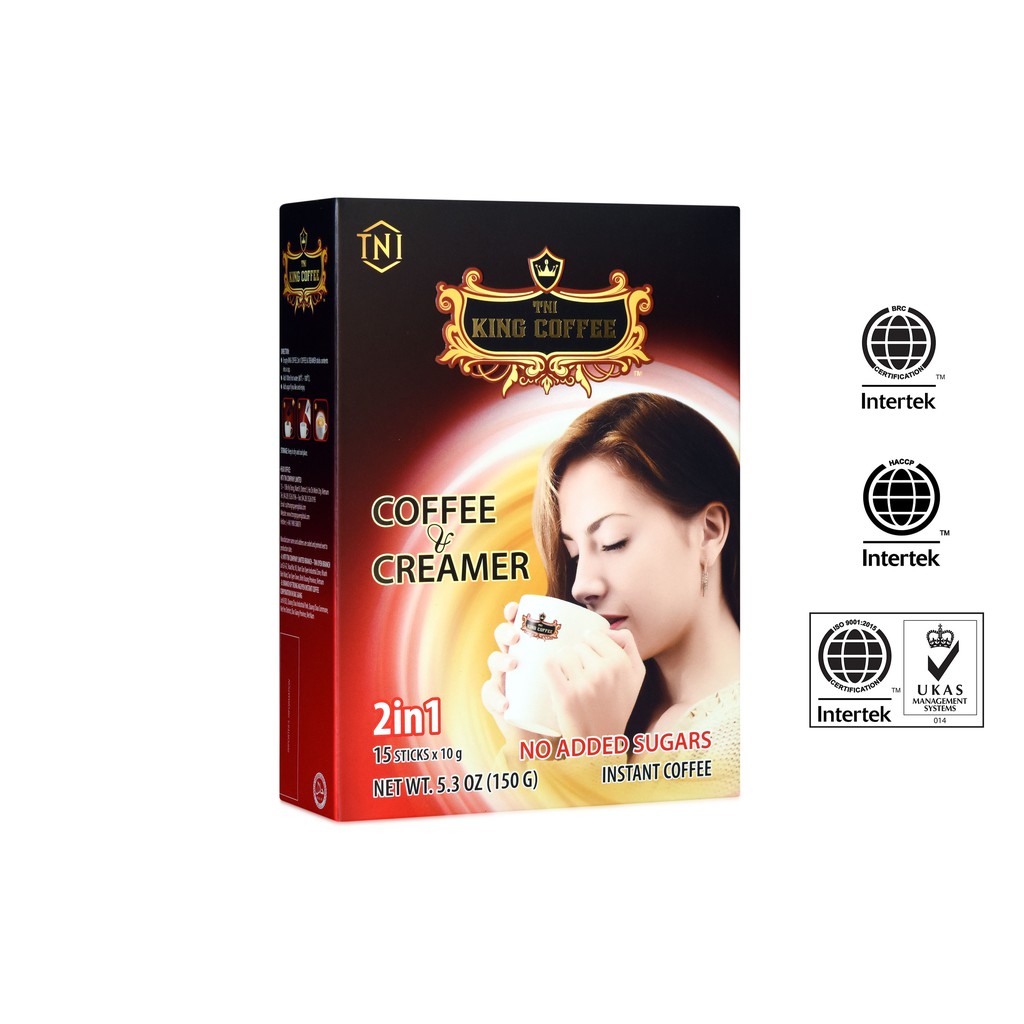 Cà Phê Hòa Tan 2in1 KING Coffee - Hộp 15 gói x 10g - Cà phê và bột kem không sữa Không đường | BigBuy360 - bigbuy360.vn