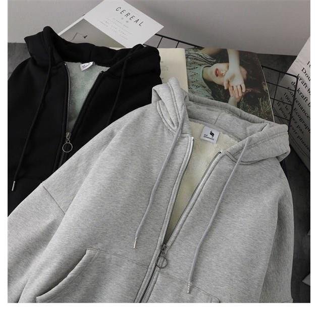 Áo khoác nỉ ngoại Quảng Châu không xù lông, bên trong lót Lông cừu cao cấp CC082 | BigBuy360 - bigbuy360.vn