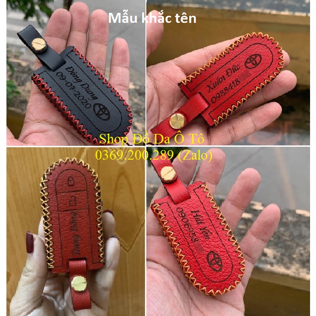 [Sang trọng] Bao da chìa khóa Toyota Rush, Wigo kèm tặng móc khóa, da bò handmade bảo hành 12 tháng