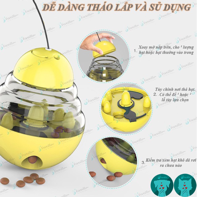 [SIÊU CHẤT]Đồ Chơi Thông Minh Cho Chó Mèo JFamille, Lật Đật Thả Hạt, Bóng Lắc Lư, Sẵn 4 Màu, Bền Đẹp, Chắc Chắn - JF18