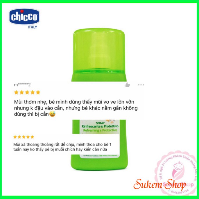 Xịt Chống Muỗi/ Xịt Đa Năng Xua Muỗi Chicco Extra 100ml Cho Bé Từ 2 Tháng Tuổi