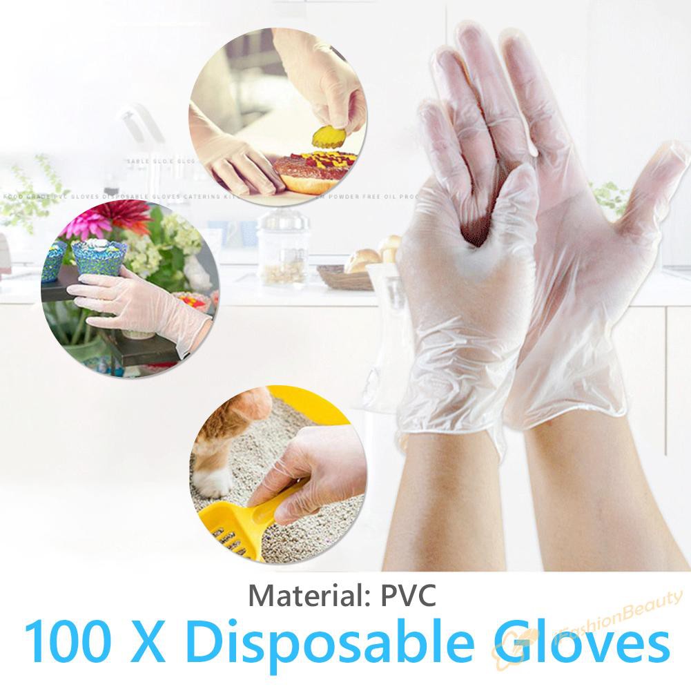 【New】100pcs Disposable Gloves PVC Cleaning Food Household Hygiene Medical Gloves