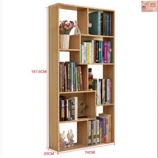 Kệ sách gỗ đa năng chống mối mọt phong cách Hàn Quốc, Kệ sách để sàn đa tầng siêu bền đẹp chất liệu gỗ MDF