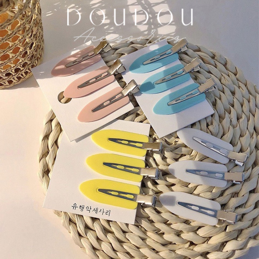 Kẹp tóc mỏ vịt đơn giản DOUDOU Phụ kiện kẹp tóc xinh Cặp tóc nữ Kẹp tóc phong cách Hàn Quốc thời trang FJ011