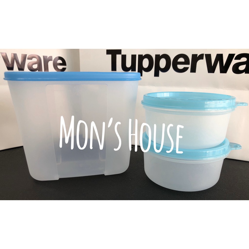 Tupperware bộ 2 hộp trữ mát, khô small saver 200ml và 1 hộp đông pocker 820ml