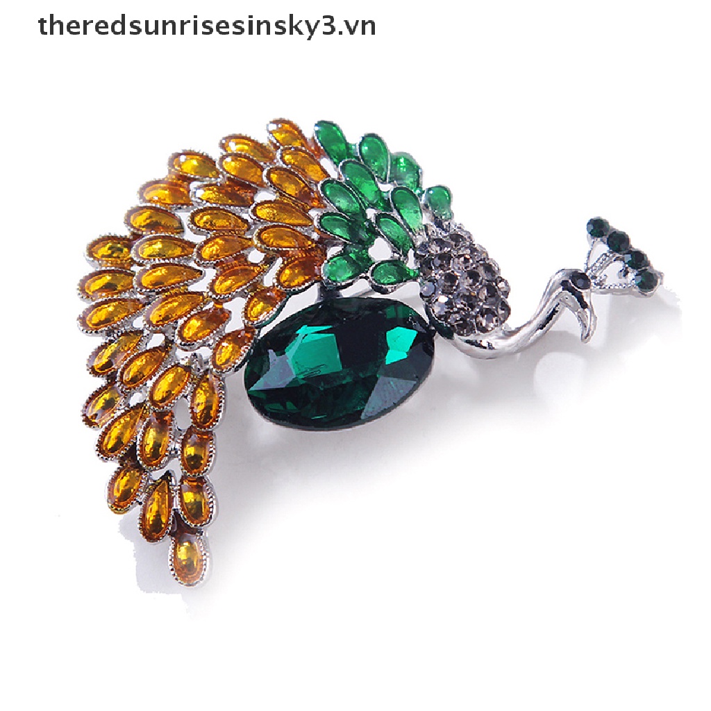 Ghim Cài Áo Hình Con Công Đính Đá Sang Trọng