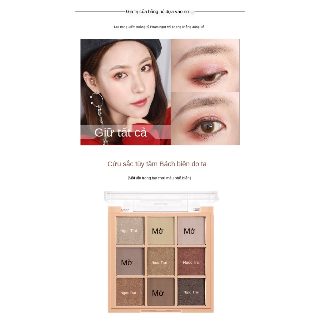 [Hàng mới về] Bảng phấn mắt 9 màu tự nhiên xinh xắn lâu trôi | BigBuy360 - bigbuy360.vn