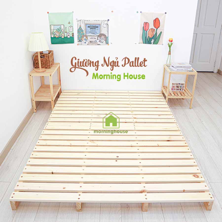 [Mã LIFEBKA5 giảm 10% tối đa 1 Triệu đơn 500k] Giường Pallet Gỗ - Giường Pallet Gấp Gọn Morning House