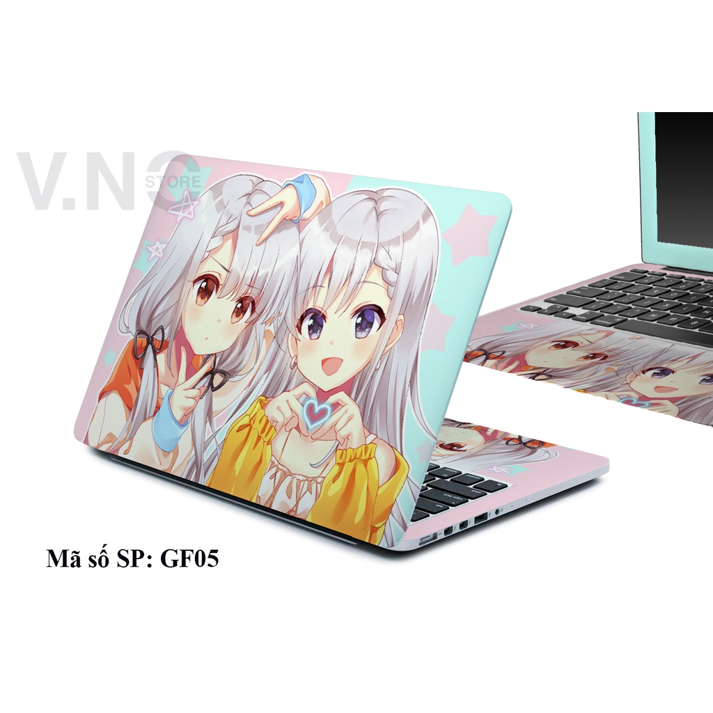 Decal máy tính V.NO SKIN - GIRL cao cấp cho các dòng laptop dell/acer/asus/lenovo/hp/macbook