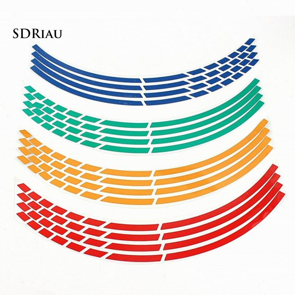 Set 16 miếng dán phản quang trang trí vành bánh xe