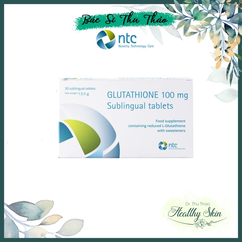 Viên ngậm trắng da dưới lưỡi Glutathione 100mg Italy