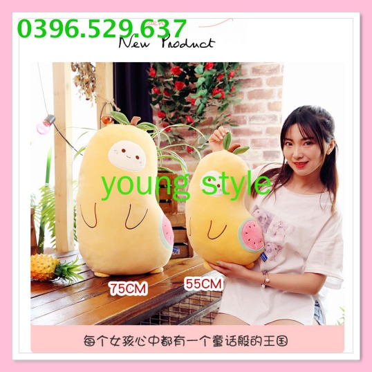Gấu bông teddy bear hình trái lê. gấu nhồi bông trái cây siêu dễ thương Size 55 cm