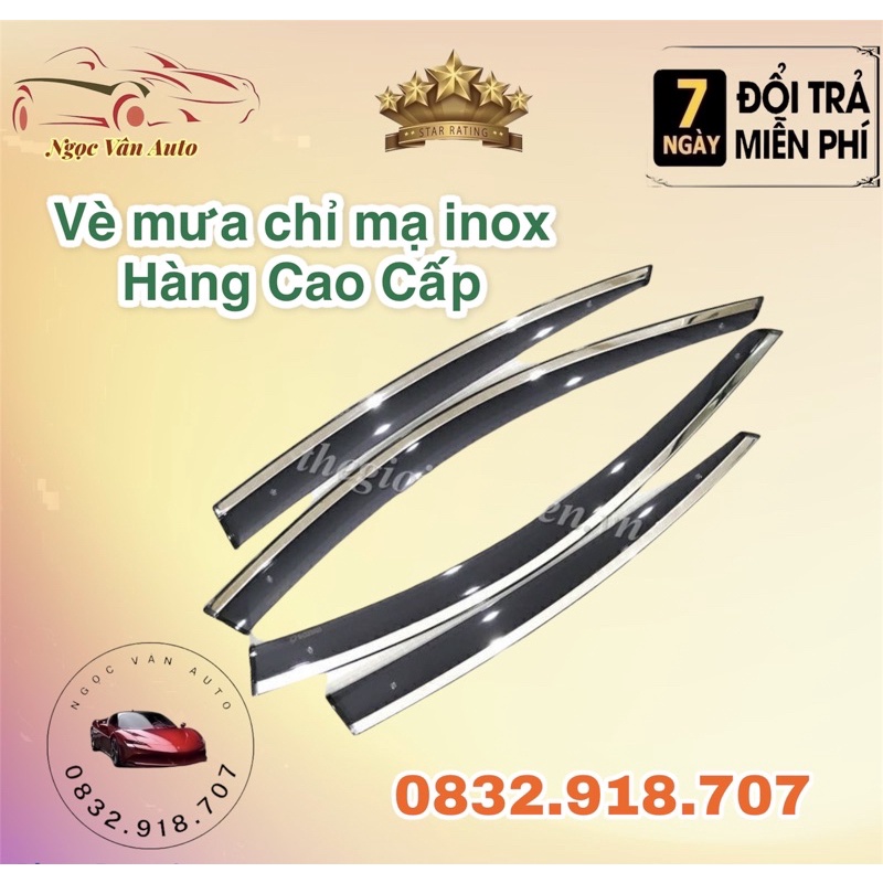 Vè mưa chỉ mạ Mazda 6 2013 - 2021 hàng cao cấp  ( chỉ viền inox )