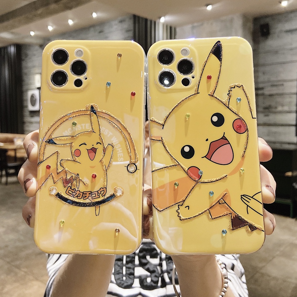Ốp điện thoại mềm hình pikachu dễ thương cho iPhone 13 Pro Max 12 Pro Max 12 Mini 11 Pro Max 7 8 Plus SE 2020 Xs Max XR