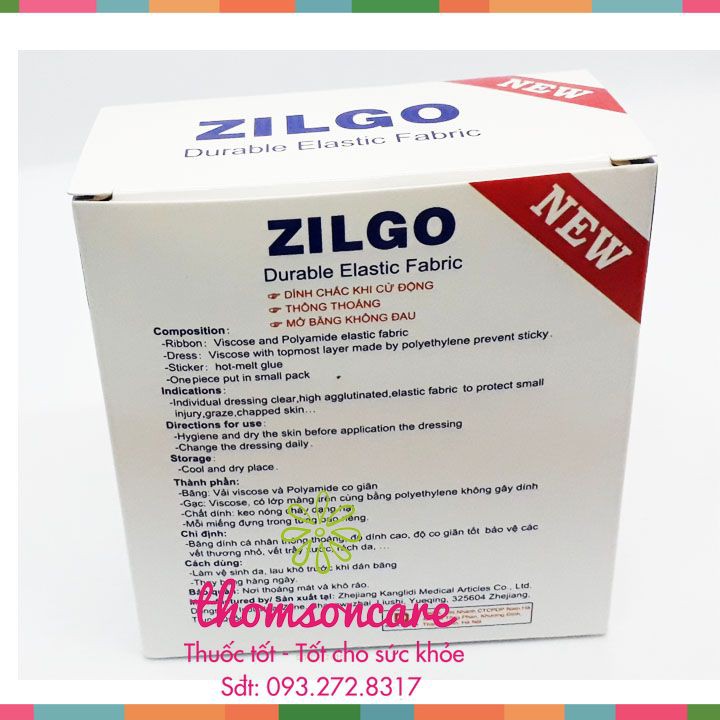 Băng cá nhân Zilgo 102 miếng - Băng vết thương nhỏ, mụn trứng cá