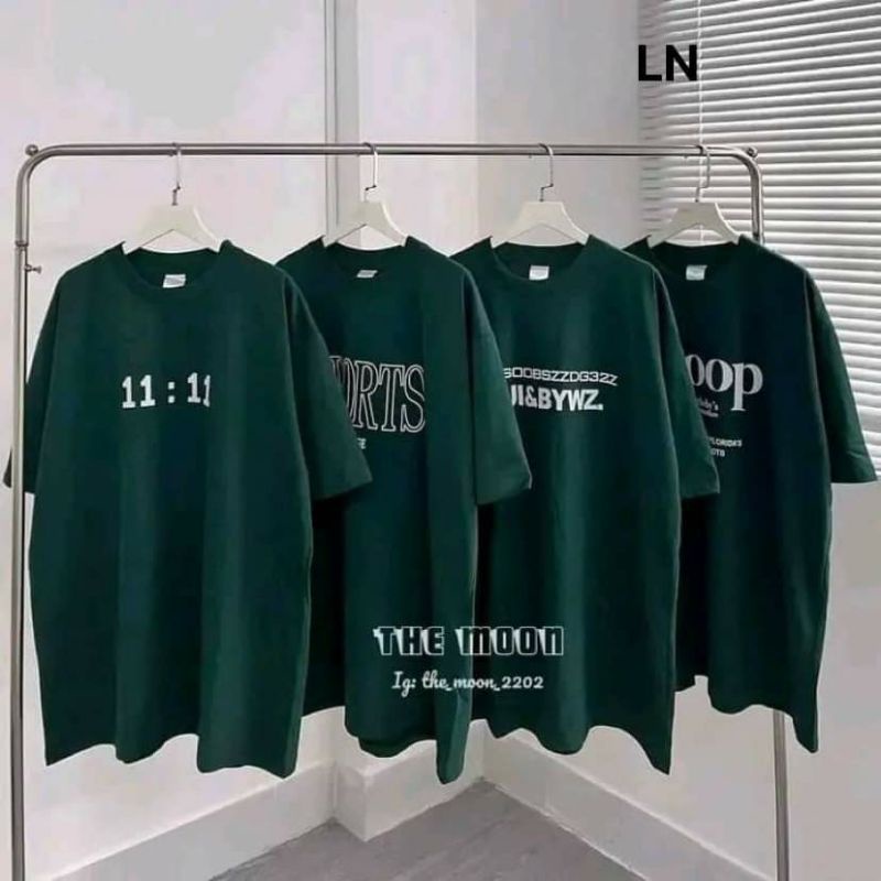 Áo phông nam nữ, phông tay lỡ. Xanh hot trend..