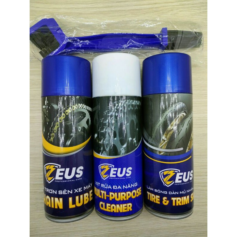 COMBO Dưỡng Sên ZEUS, Vệ Sinh Sên ZEUS và Bóng Vỏ Dàn Mủ Nhựa ZEUS