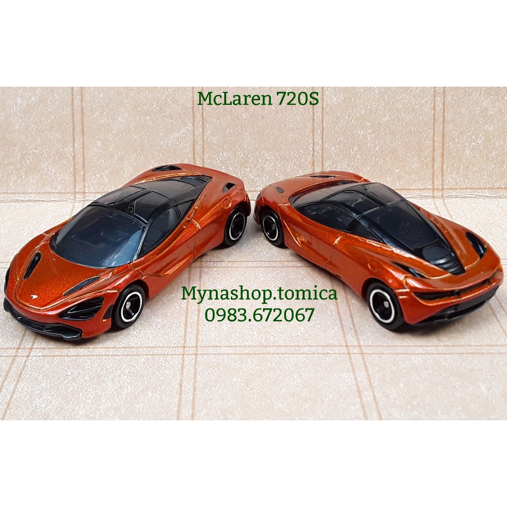 Đồ chơi mô hình tĩnh xe tomica không hộp, McLaren 720S, màu cam.