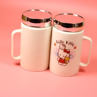 Cốc sứ giữ nhiệt, ly sứ giữ nhiệt có Gương Hello Kitty