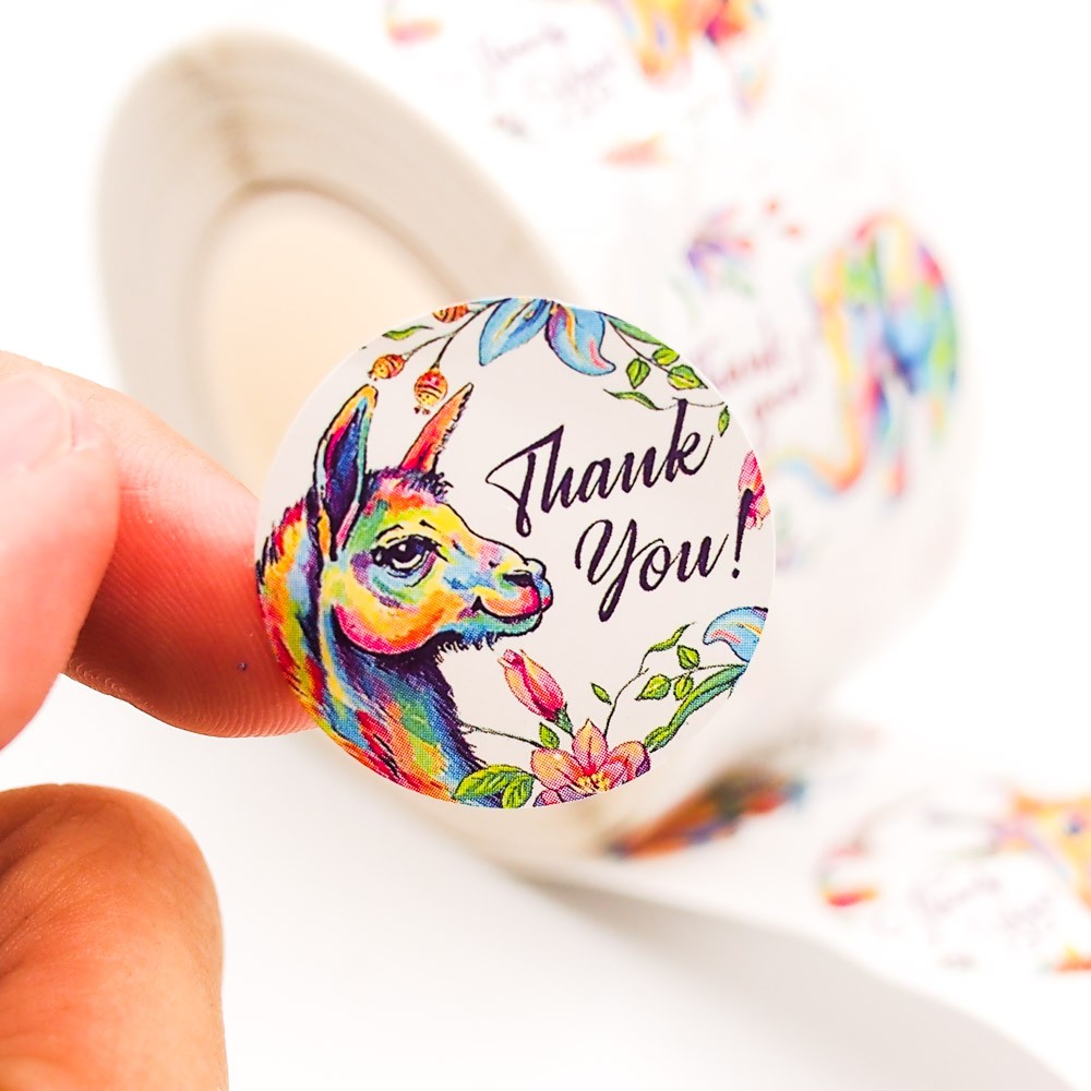 Thank You Animals Tape - Cuộn băng keo sticker cám ơn- Số lượng 500cái x 2.5cm - STICKER FACTORY